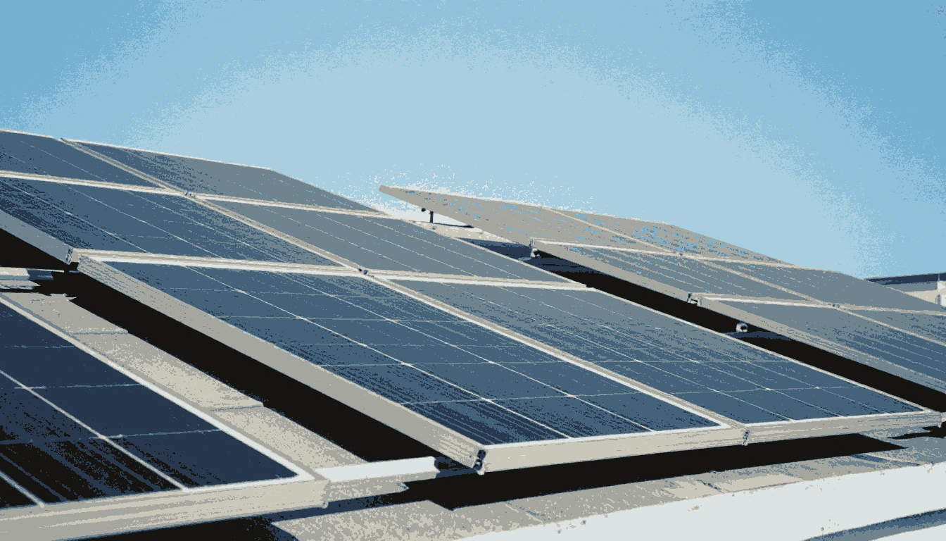 Rooftop solar panels showing how solar energy is converted into electricity using photovoltaic cells.