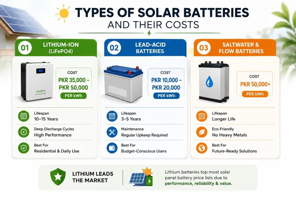 Types of Solar Batteries and Their Costs