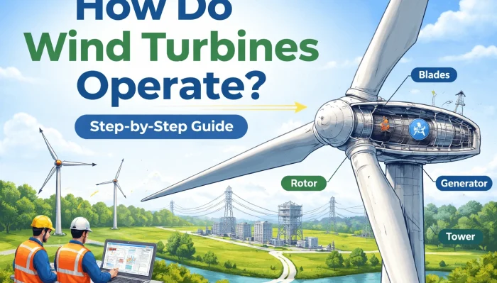 How wind turbines operate by converting wind energy into electricity