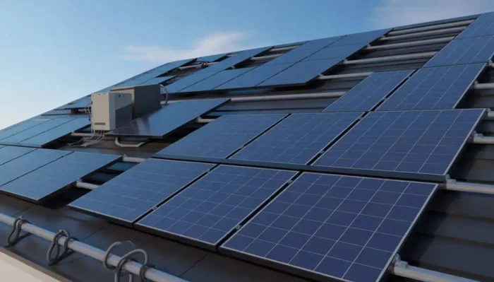 Rooftop example showing how many panels in a 5kW solar system are typically installed on a home.