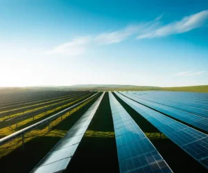 Solar farm example showing how much energy can a solar panel generate in large-scale installations.