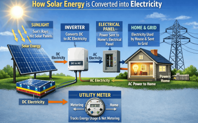 How Solar Energy is Converted into Electricity – Step-by-Step by guide