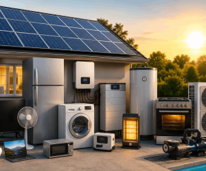 What appliances cannot be used with solar power in a residential solar energy system.