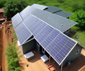 High-efficiency solar panel array installed on a residential rooftop generating renewable electricity
