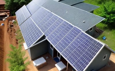 High-efficiency solar panel array installed on a residential rooftop generating renewable electricity