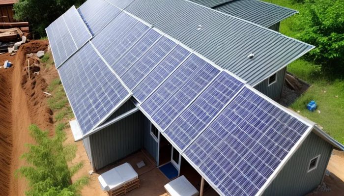 High-efficiency solar panel array installed on a residential rooftop generating renewable electricity